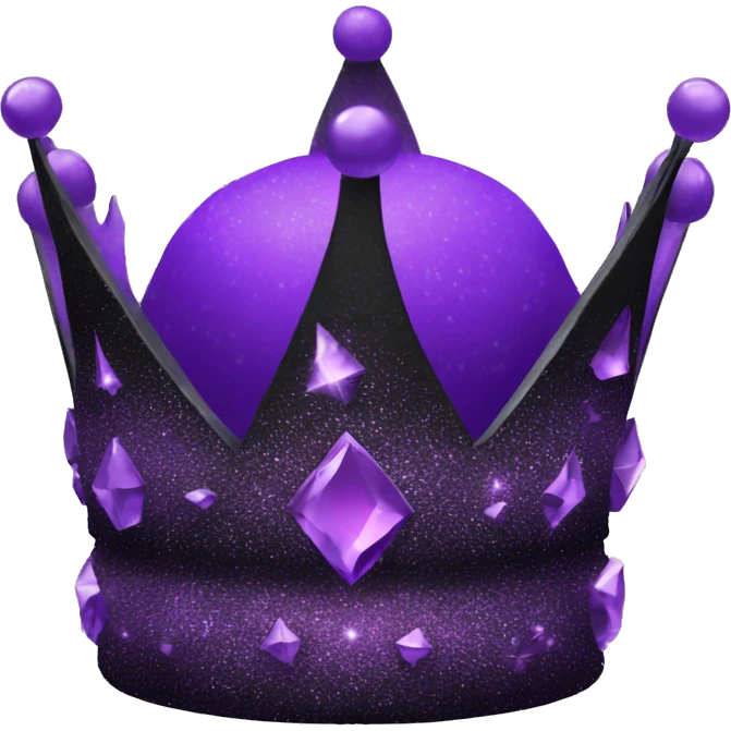 purple and black glittery crown emoji