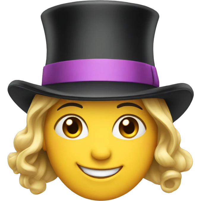 smiling girl in top hat emoji