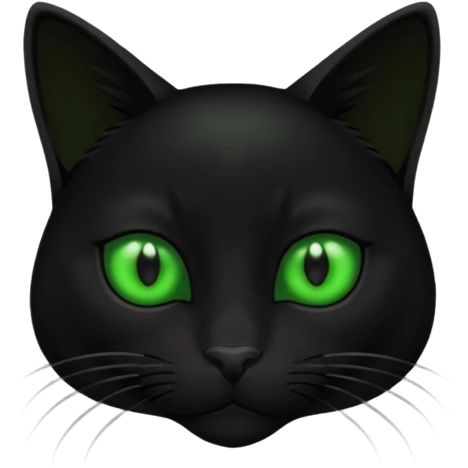 A beautiful cat black with Green eyes with body emoji