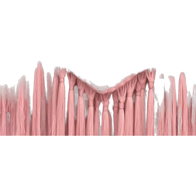 Light pink blanket with pink tassels, folded, chevron texture emoji