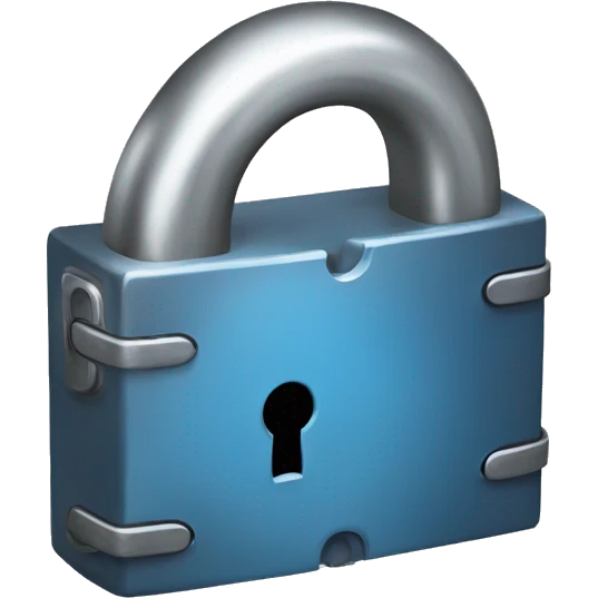 metal lock with blue bottom emoji