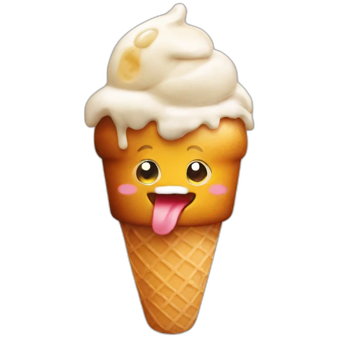 icecream with chicken emoji