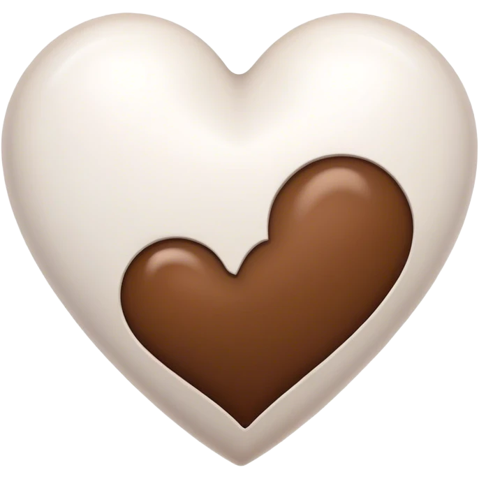Emoji de iPhone, corazón blanco con corazón cafe emoji