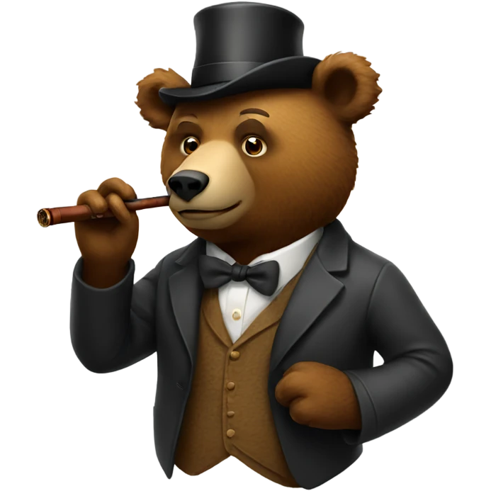 Bear smoking a pipe emoji