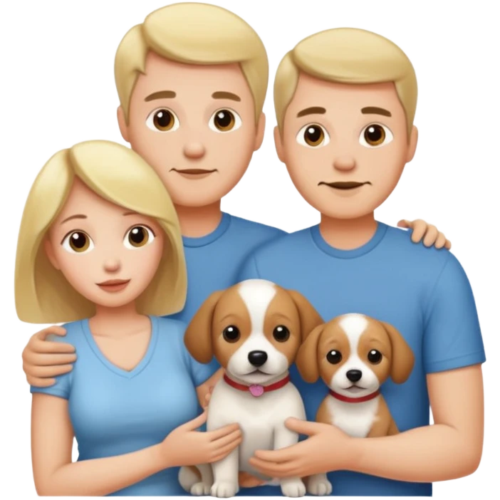Maman papa avec son bébé chien emoji
