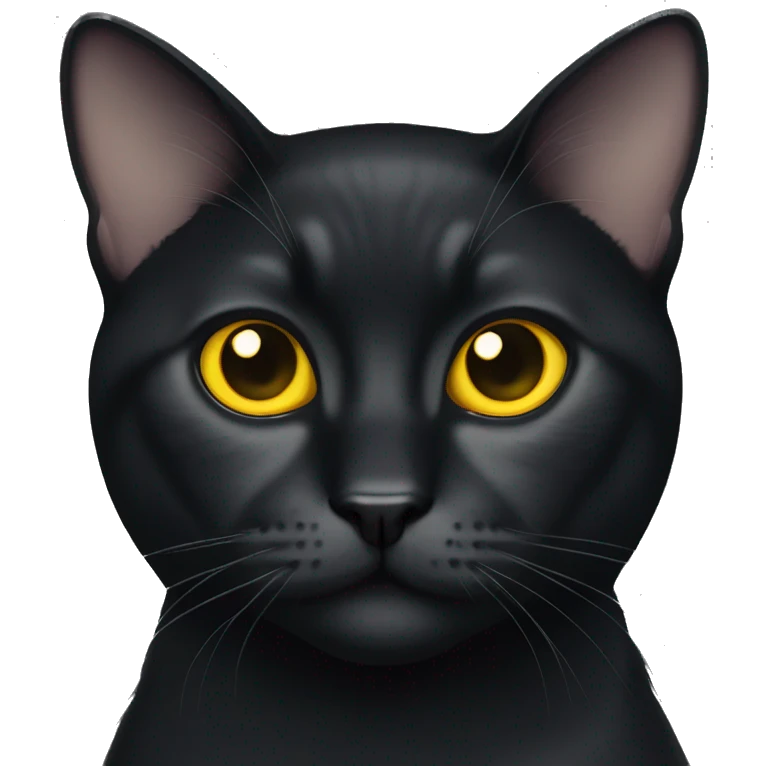 Exotic black cat short hair yellow eyes  emoji