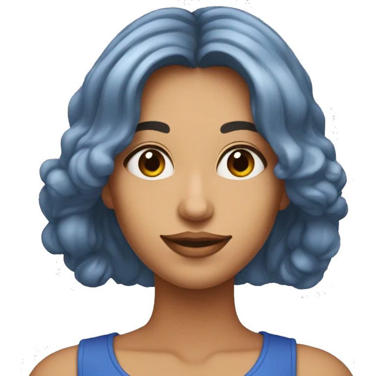 Pastèque avec une femme brune aux yeux bleus emoji