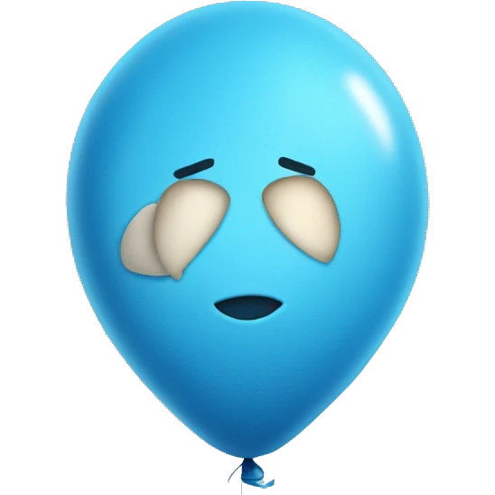 Blue cute balloon emoji