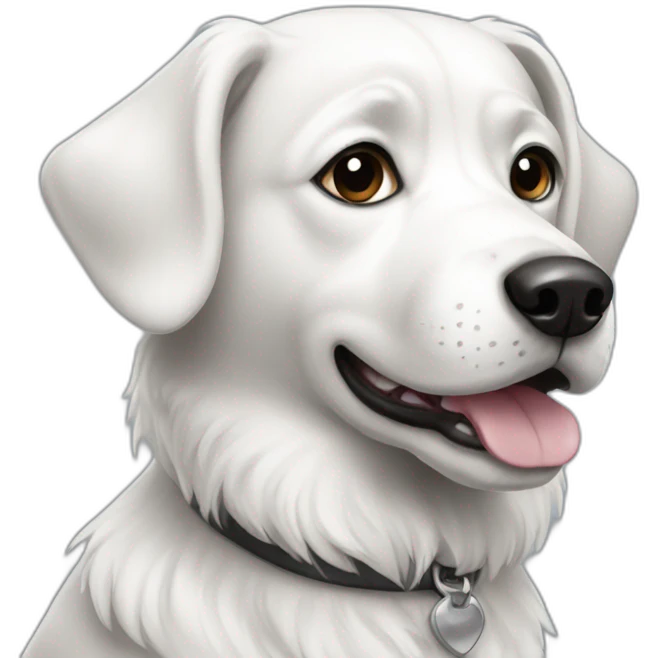 Black and White dog emoji