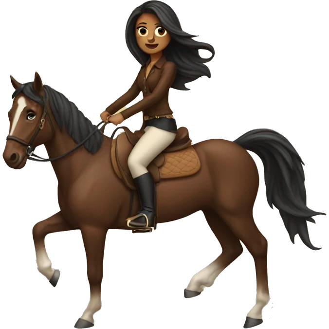 Cheryl riding a horse emoji