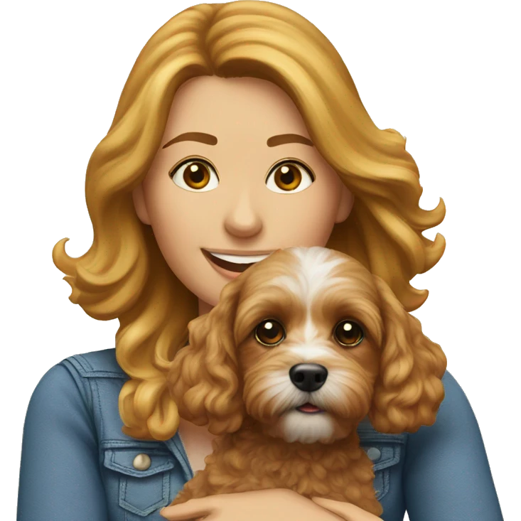 Cavapoo with woman emoji