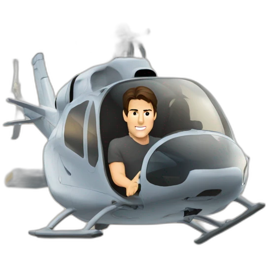 Tom Cruise on a hélicoptère emoji