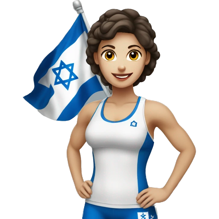 jewish fitness girl with israel flag emoji