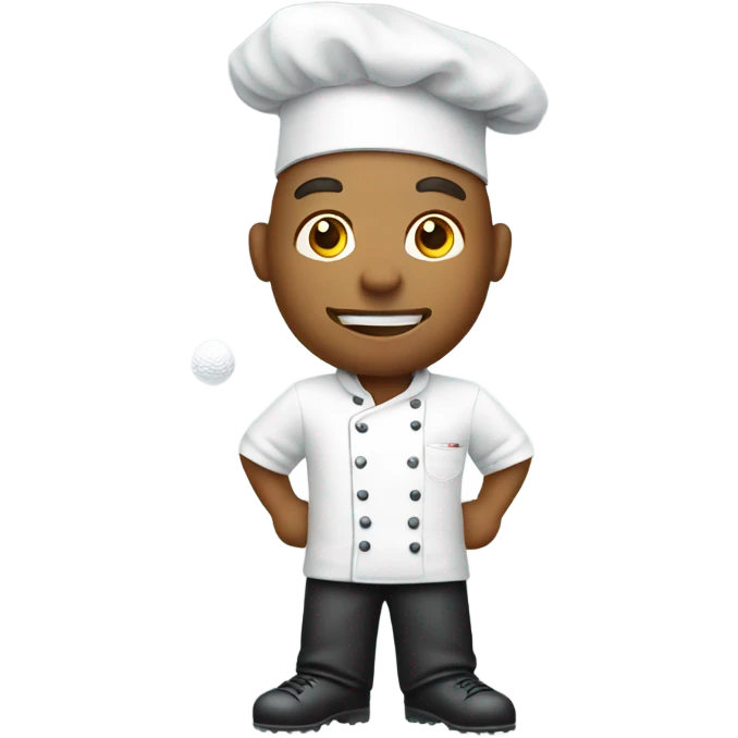 White chef playing golf emoji