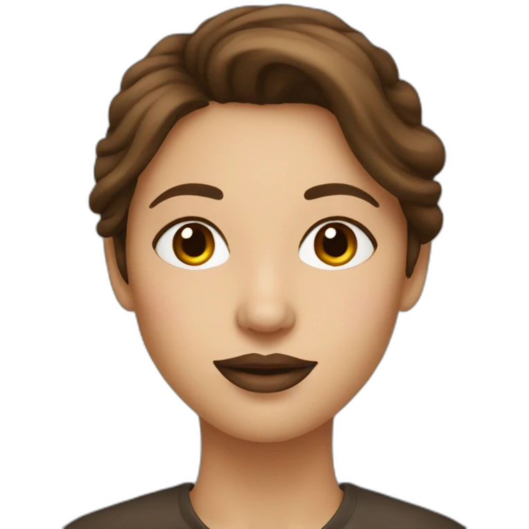 woman with brown hair and a mole above her full lips emoji