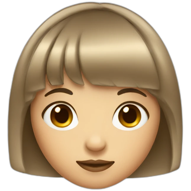 a round face girl with bangs emoji