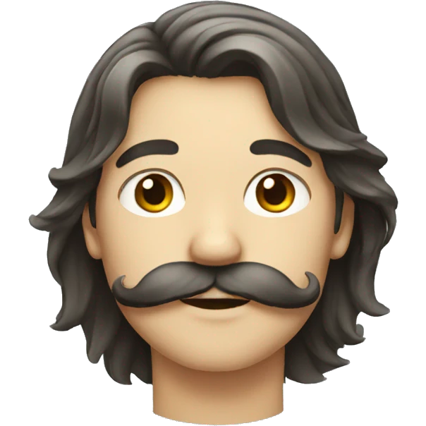 Boy with long hair and moustache emoji