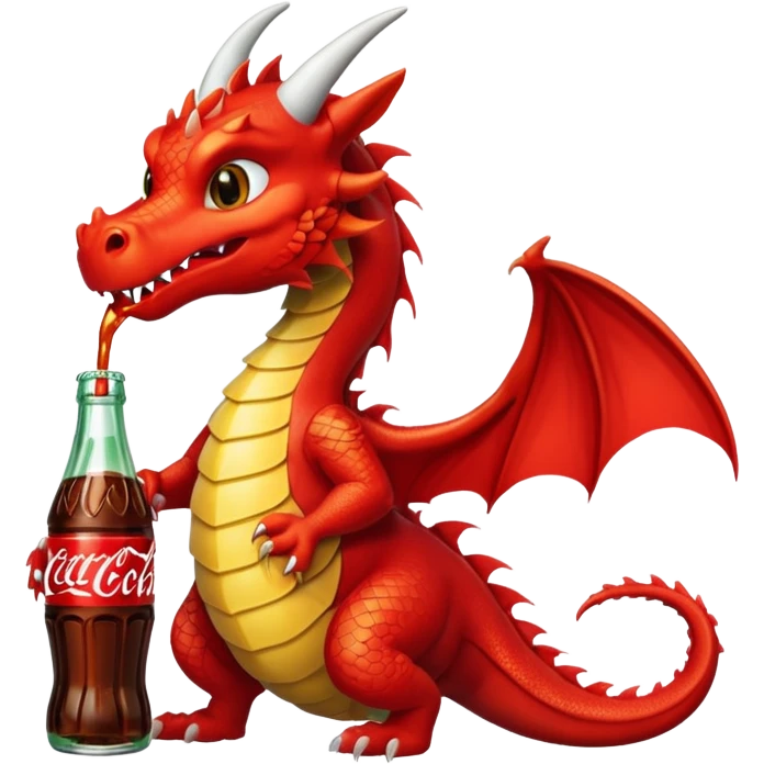 Un dragon tomando cocaa emoji