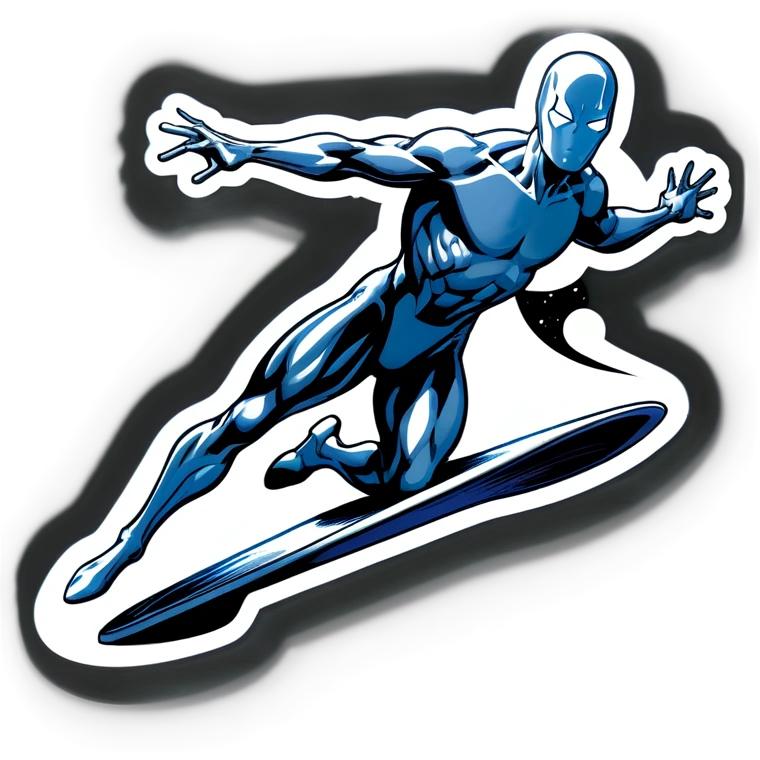 Silver surfer in space emoji