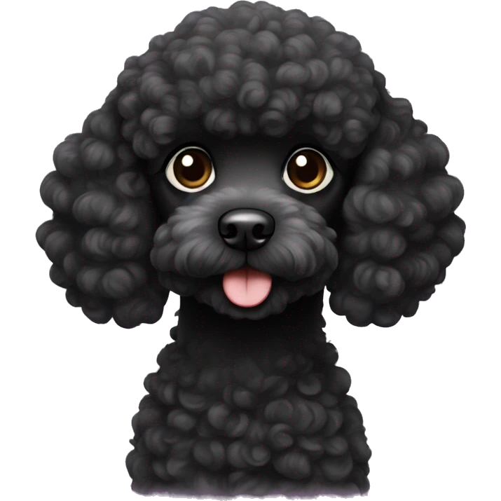 cute black poodle emoji