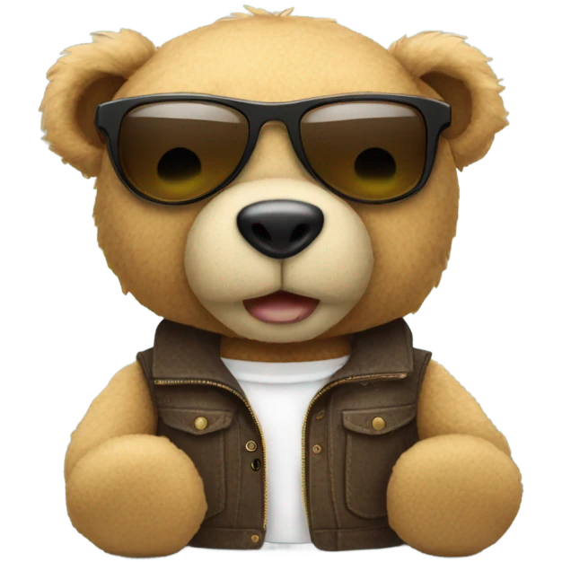 Teddy bear with shades emoji