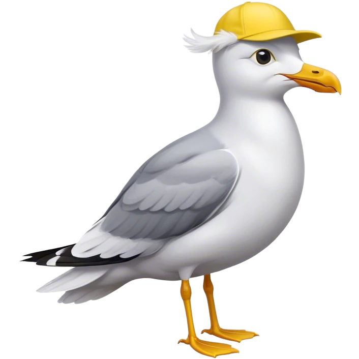 seagull with yellow cap emoji