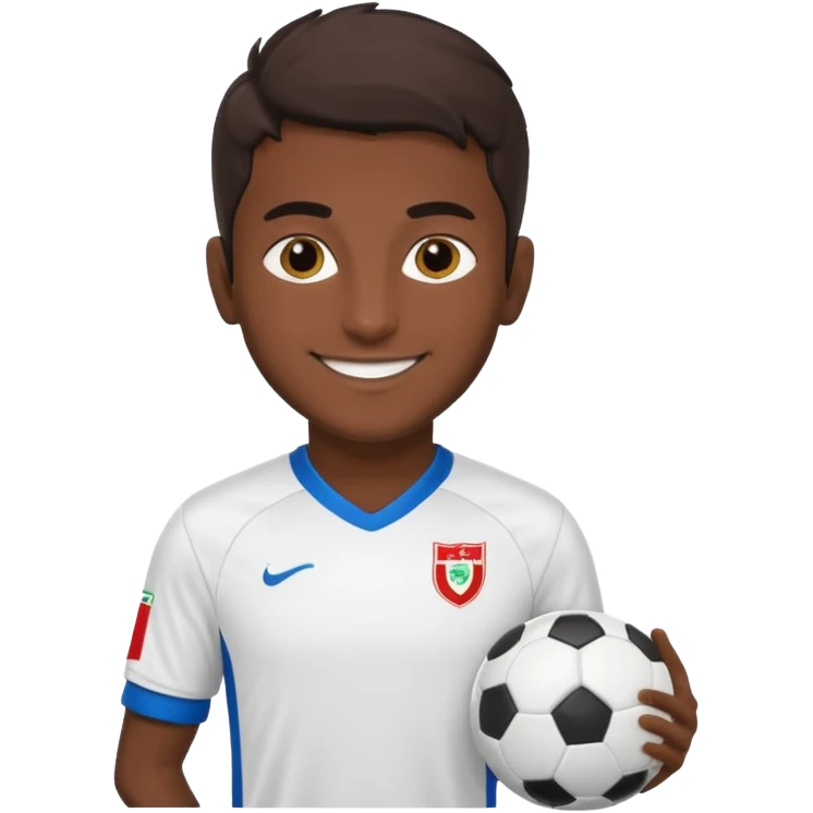 Persian soccer player in full soccer team kit without soccer ball emoji