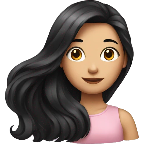 Girl with long black hair over her shoulder  emoji