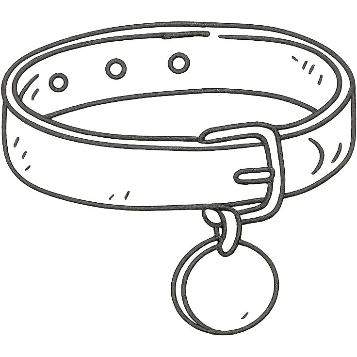 hand drawn outlined dog collar icon emoji