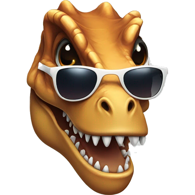 T-rex with sunglasses emoji