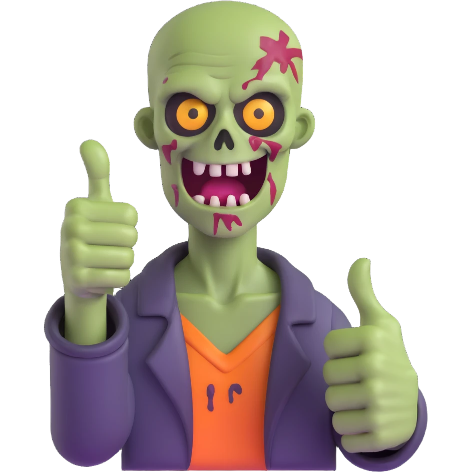 zombie giving thumbs up emoji