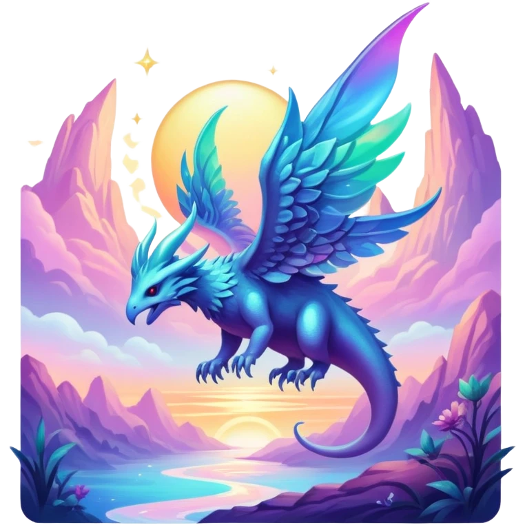Epic divine legendary complex detailed iridescent gradients aesthetic-scenery-Fakémon-creature emoji