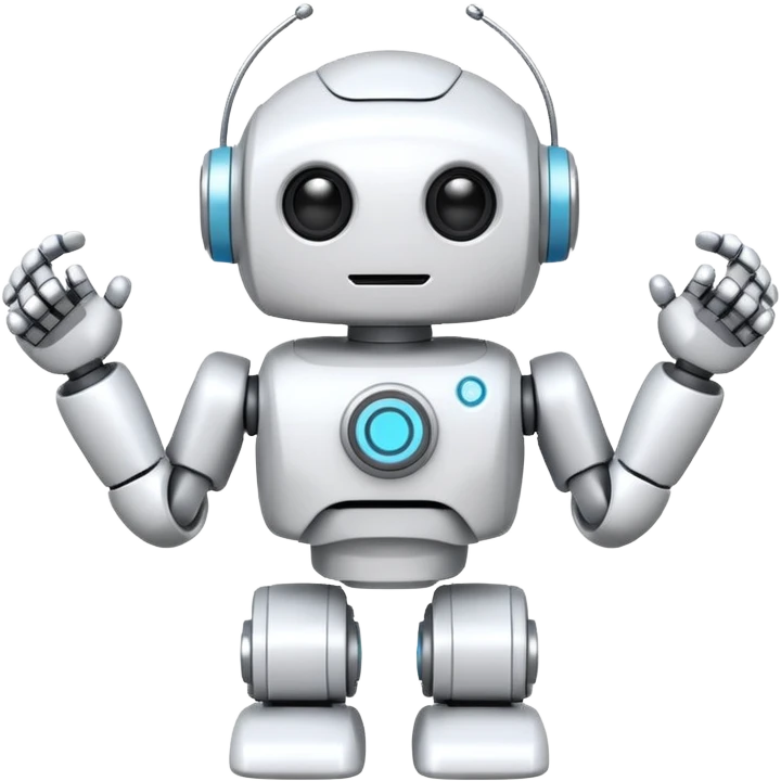 robot cartoon simple kid toy white innocent funny gudget chatGPT friendly round adorable musical emoji