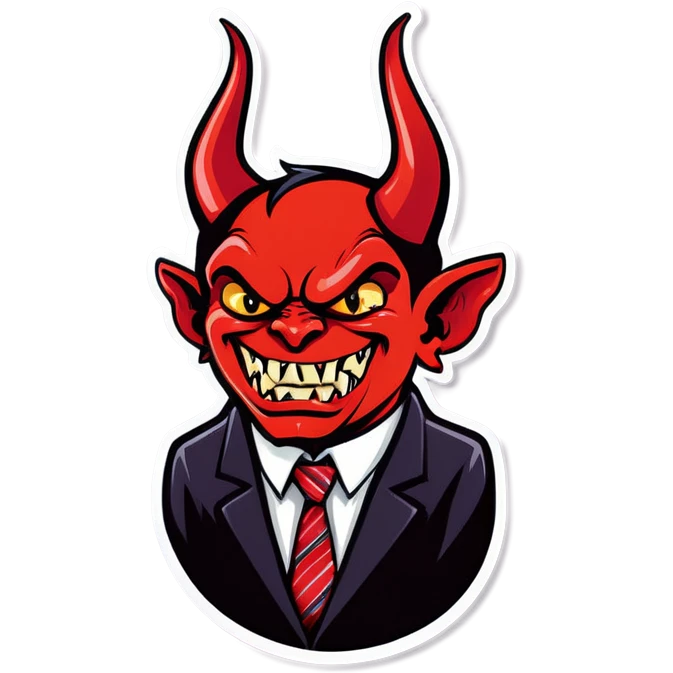 Naughty devil in a tie emoji