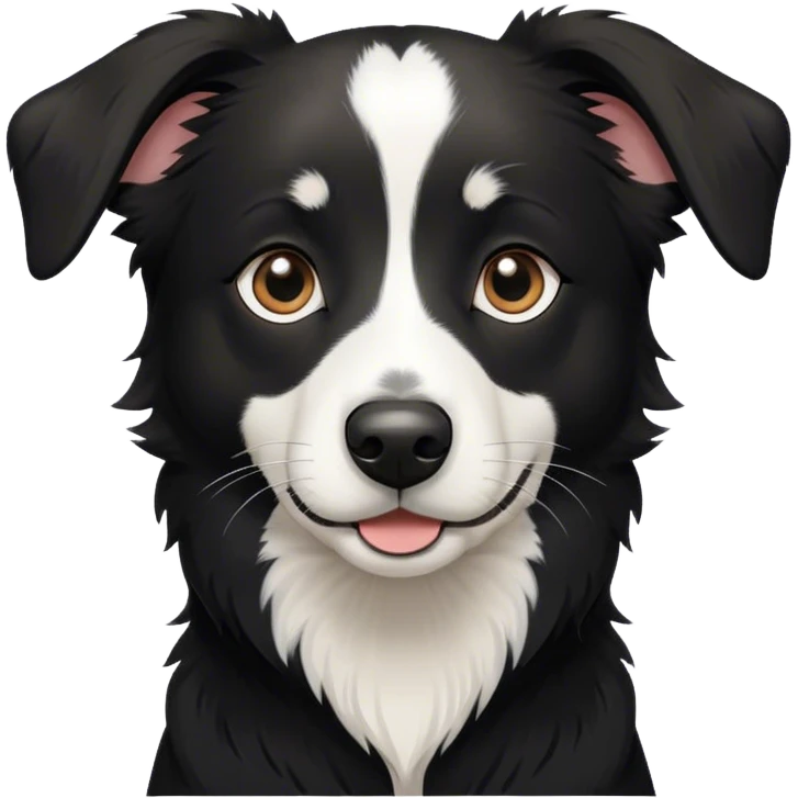 Short haired border collie mix all black with white only on nose emoji