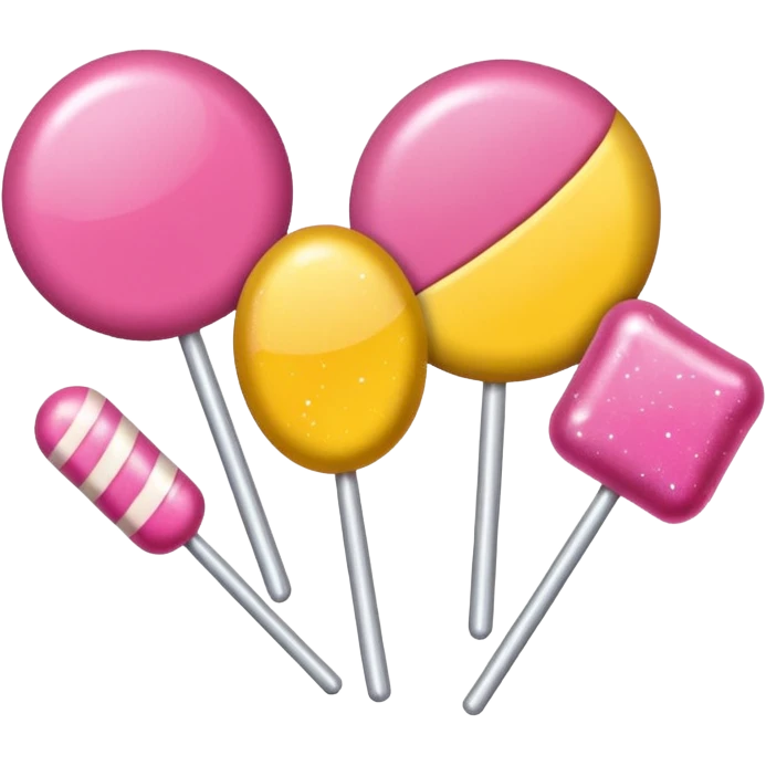 glitter pink and yellow candy emoji