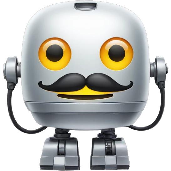 Mustache robot with smile  emoji