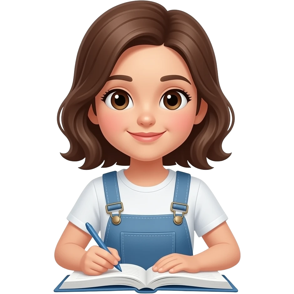 a beautiful girl study emoji