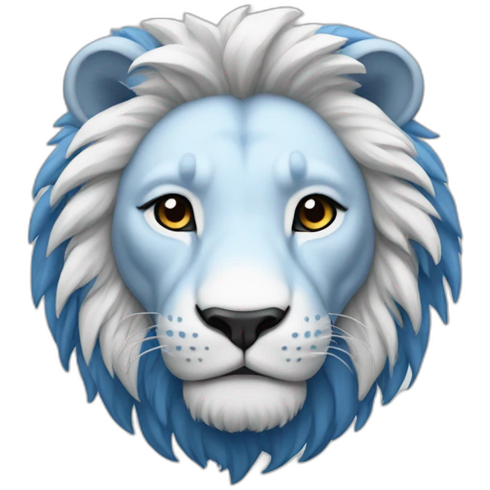 blue and white lion emoji