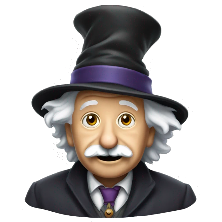 Albert Einstein in a wizard's hat emoji