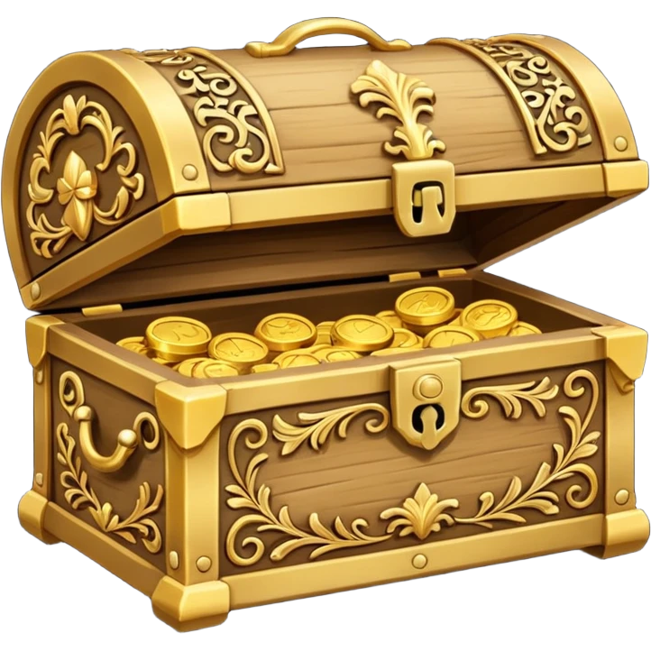 treasure box, Gold. emoji