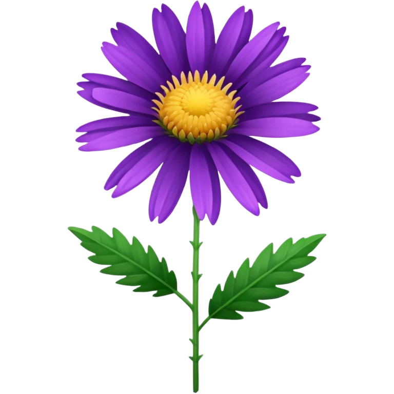 single Aster, straight stem emoji