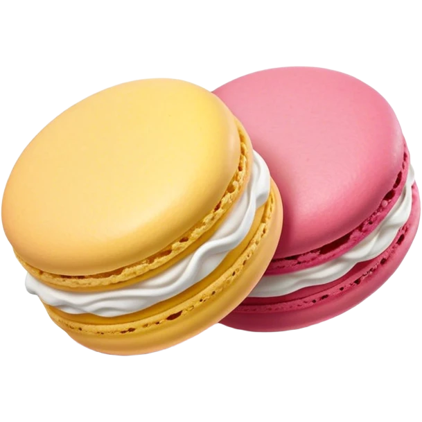 Cinematic Realistic Macaroon Dessert Emoji, showcasing colorful, delicate meringue-based cookies with a crisp exterior rendered with vibrant textures and playful, soft lighting. emoji