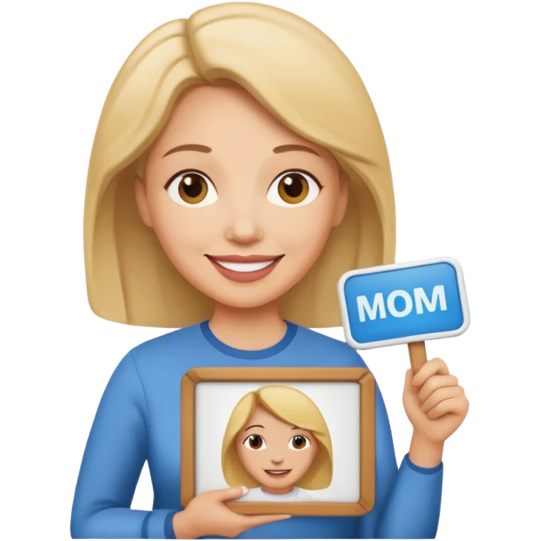 mom holding share sign emoji
