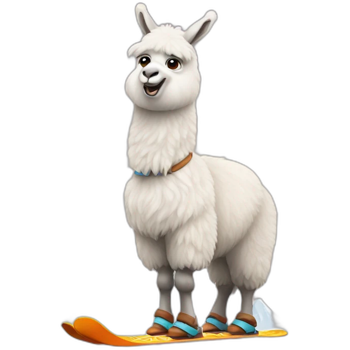 Lama sur des skis emoji