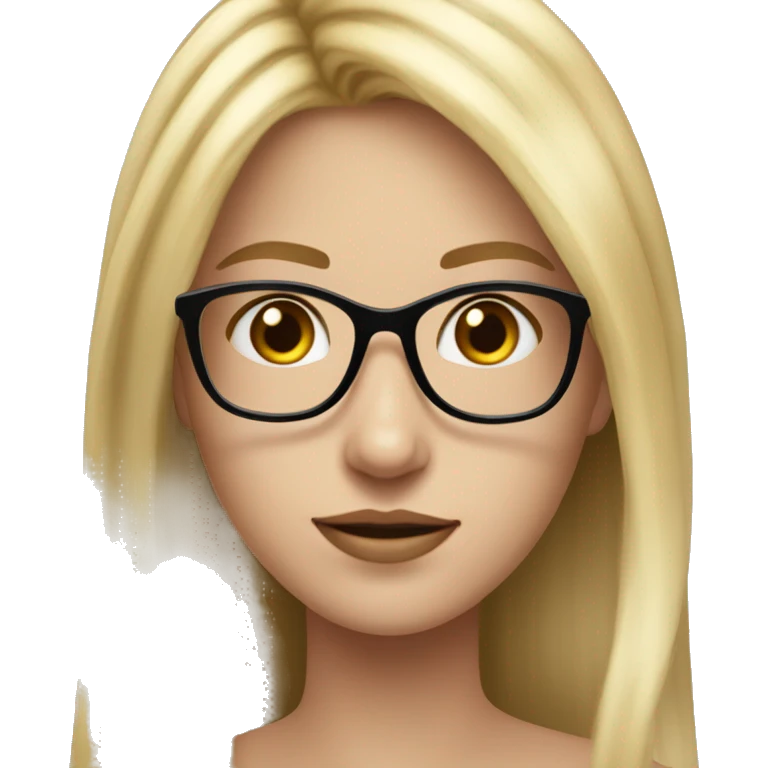 A teen girl with long blonde hair and black glasses ￼ emoji