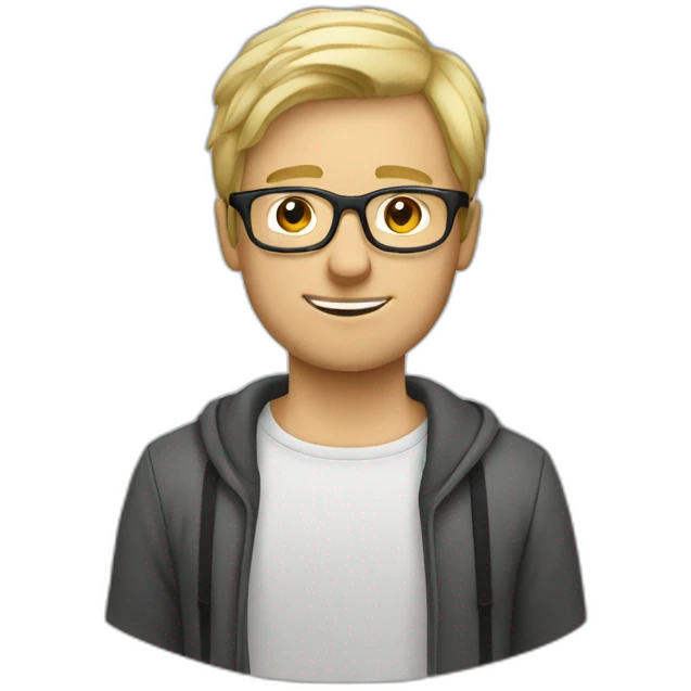 german guy unshaved short blond hair wearing glasses emoji
