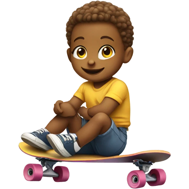 Baby on a skateboard emoji