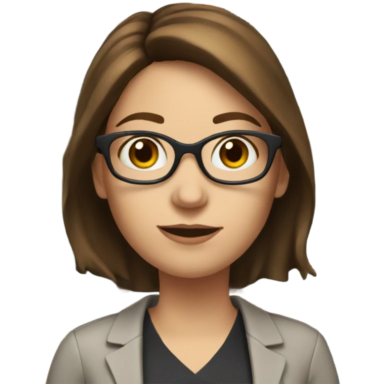 white female teacher with short brown hair and books emoji