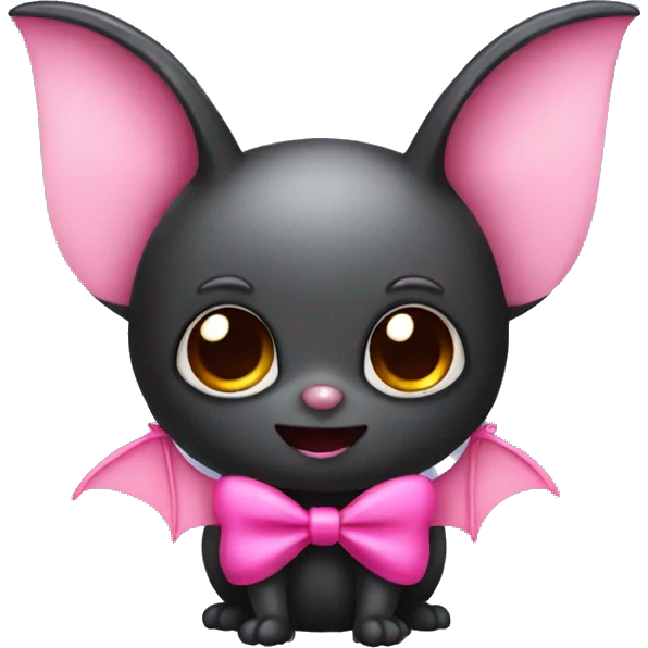 bat with pink bow emoji